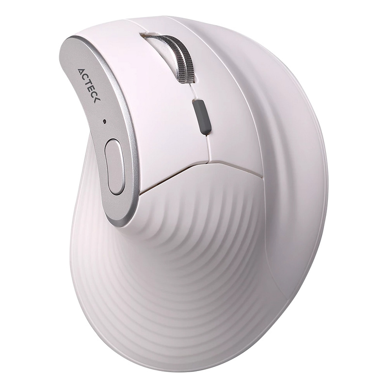 Ratón (Mouse) Óptico Ergonomico Virtuos Fitt Pro MI770, Interfaz USB, Inalámbrico/Bluetooth, Color Blanco, ACTECK AC-936217