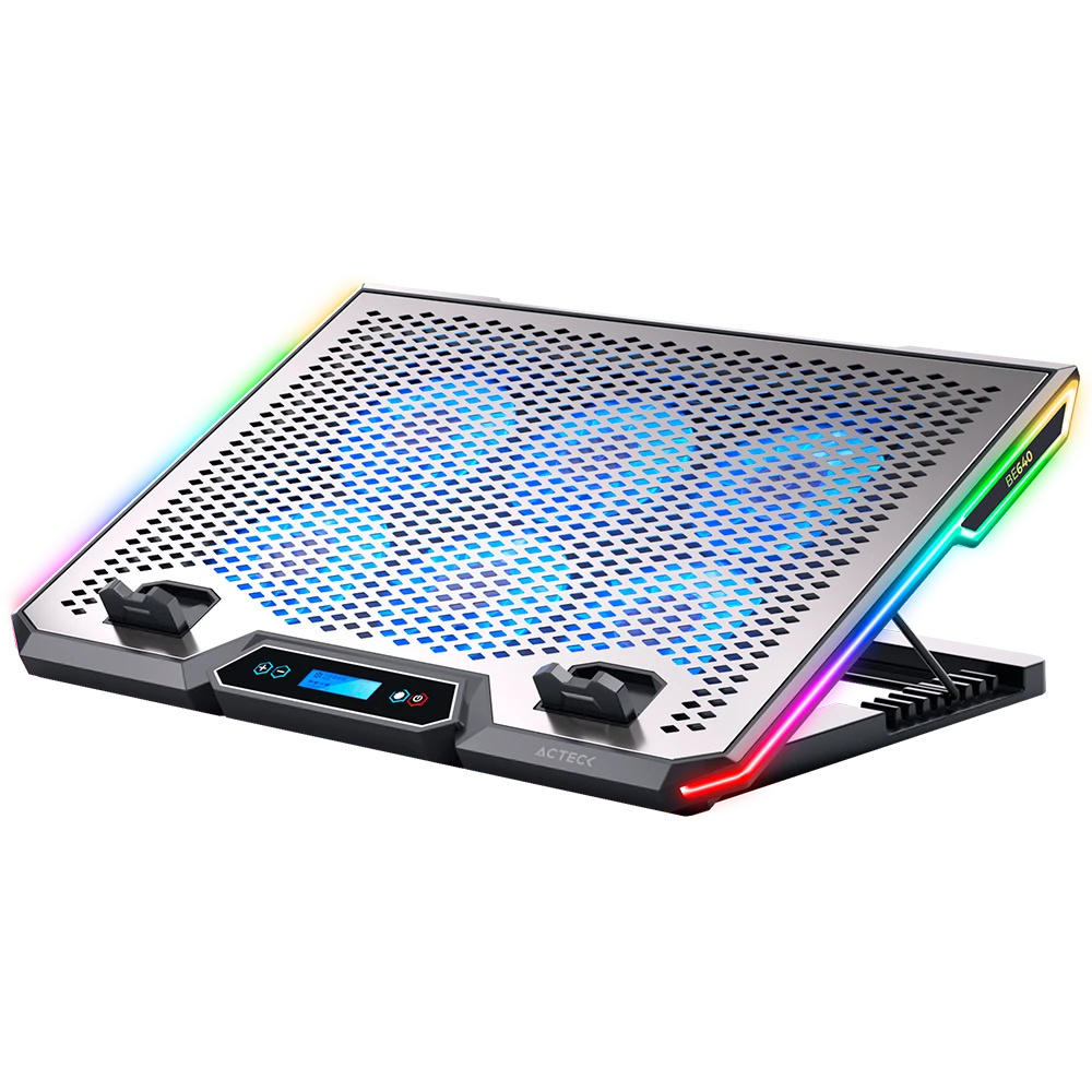 Base Enfriadora FROOST ZERO BE640 para Laptops hasta 15.6", USB, Con 6 Ventiladores 2800RPM, Color Plata, ACTECK AC-940788