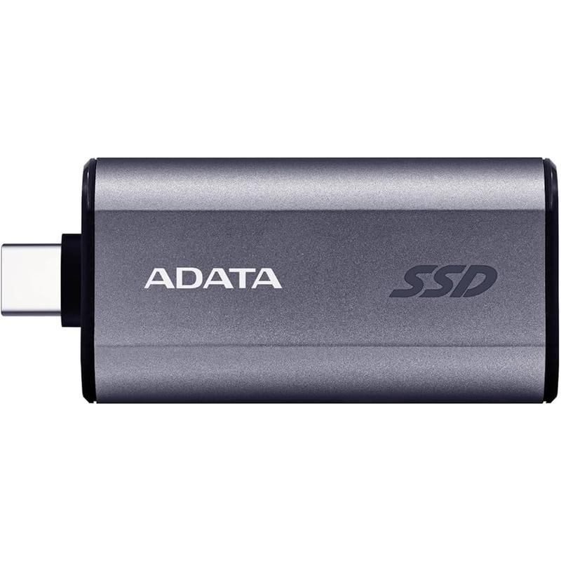 Unidad de Estado Sólido Externo (SSD), Modelo SC750, Capacidad 500GB, USB-C 3.2, 1,000Mb/s, Color Negro/Gris, ADATA SC750-500G-CCBK