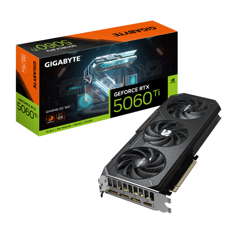 Tarjeta de Video NVIDIA GeForce RTX 5060Ti GAMING OC, 8G GDDR7, 128-bit, 1xHDMI, 3xDP, PCI Exp 5.0, GIGABYTE GV-N506TGAMING OC-8GD