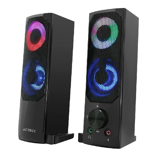 Bocinas 2.0 Modelo Elant Brick, Alámbricas, (3.5 mm), 3W RMS, Color Negro, ACTECK AC-935258