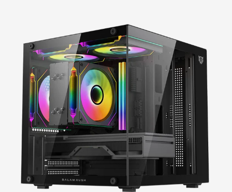 Gabinete BALAM RUSH Tank Glow Mini 3500, Mini-Tower, Ventana RGB, Micro-ATX/Mini-ITX, USB 3.0/2.0, sin Fuente, 3 Ventiladores RGB Instalados, Color Negro, ACTECK BR-943871