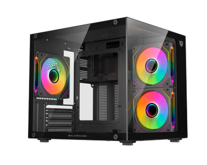 Gabinete BALAM RUSH Tank Glow Plus 3700, Mini-Tower, Ventana RGB, Micro-ATX/Mini-ITX, USB 3.0/2.0, sin Fuente, 3 Ventiladores RGB Instalados, Color Negro, ACTECK BR-943864