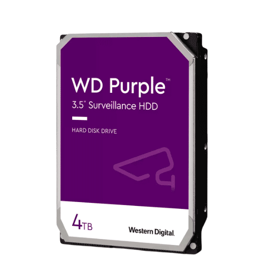 Disco Duro WD Purple Surveillance, 4TB, SATA 6Gb/s, 3.5", Tecnología AllFrame, Soporte 64 Cámaras HD / 16 Bahías, Componentes Anti-Corrosión, WESTERN DIGITAL WD44PURZ