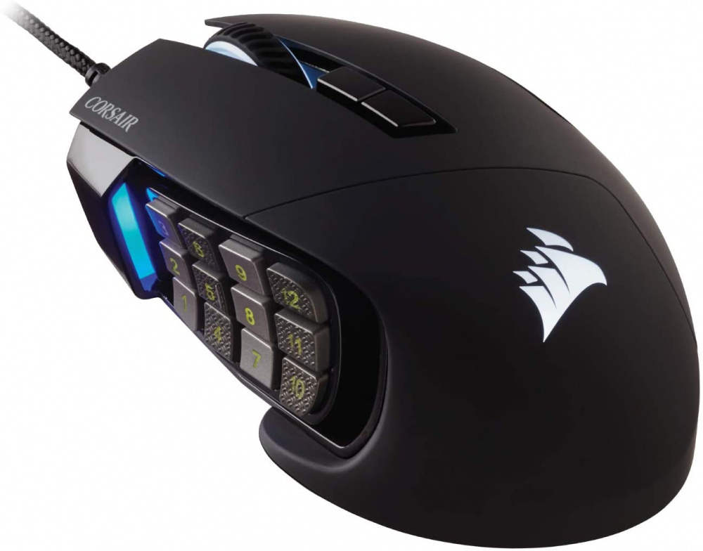 Ratón (Mouse) Gamer Modelo Scimitar RGB Elite, Conexión Alámbrica, 18,000 DPI, 17 Botones, CORSAIR CH-9304211-NA