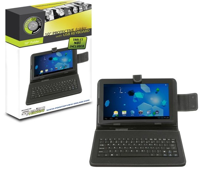 Funda Protectora POV con Teclado USB para Tabletas de 10"