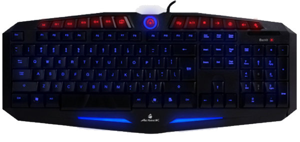Teclado Gamer Thunder, Membrana, LED Rojo / Azul, Alambrico (USB), Longitud Cable 1.8 Metros, ACTECK WKTG-001