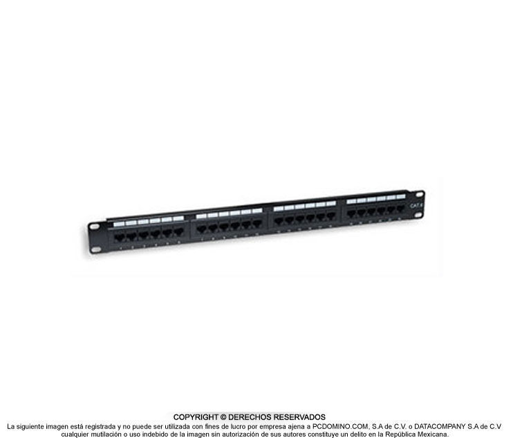 Panel de Parchero P/ Rack 19", Cat 6, 24 Puertos RJ45, 1U, INTELLINET 520959