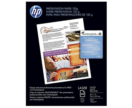 Papel HP Premium Brillante Láser 8.5"x11" 120Gr 250 Hojas