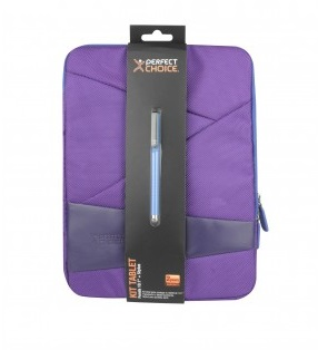 Kit Funda para Tablet 7" + Stylus (Funda Morada, Stylus Azul) - DECO
