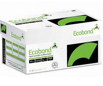 Caja de Papel Modelo Ecobond Tamaño Oficio, Color Blanco, 75 Gramos, Blancura 95%, Contenido 10 Remas de 500 Hojas C/U, COPAMEX 17502237370579