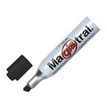 Marcador P/ Pizarrón Blanco, Modelo Magistral, Punta Cincel, Aluminio, Color Negro, AZOR 830-NE