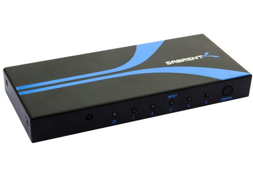 Switch de Video HDMI, 5x HDMI (Entrada), 1x HDMI (Salida) Resolución Max. 1080P, C/ Control Remoto, SABRENT ST-HDMI