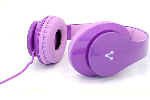 Audífonos Con Micrófono, Alámbricos (3.5 mm), Color Morado, Longitud del Cable 1.2 Metros, VORAGO HP-204-MO