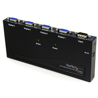 Splitter de Vídeo VGA, 1 Macho (In), 4 Hembras (Out), STARTECH ST124PRO