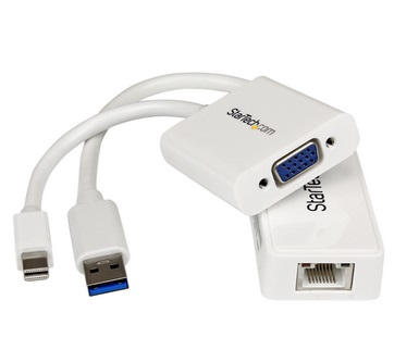 Adaptador de Video Mini DisplayPort - VGA (M-H) y Adaptador USB - ETHERNET 10/100/1000 Mbps (M-H), Color Blanco, STARTECH MACPRMDPUGBK