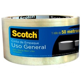 Cinta de Empaque Scotch, 48 mm x 50 Metros, Transparente, 3M 360-T 48X50