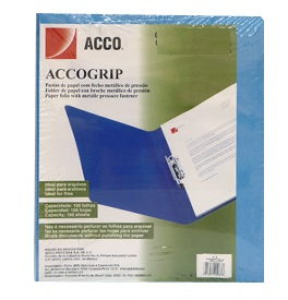 Carpeta con Palanca de Presión, Accogrip, Hasta 150 Hojas, Tamaño Carta, Color Azul Claro, ACCO P0967