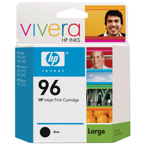 Cartucho de Tinta Original 96, Color Negro, Contenido Neto 21 Mililitros, HP C8767WL