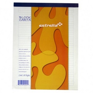 Block Tamaño Carta, Lomo Engomado, Cuadro 5 Milímetros, 80 Hojas, ESTRELLA 7