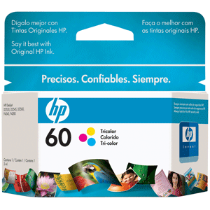Cartucho de Tinta Original 60, TriColor, Rendimiento Aprox. 165 Paginas, HP CC643WL