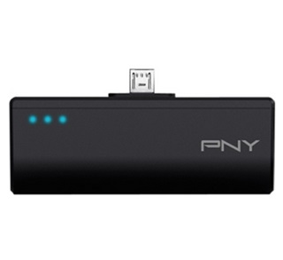 Power Bank (Cargador Portatil) C/ Base, 1 x Micro USB, Capacidad 2200 mAh, Color Negro, PNY P-B-2200-M-K01-RB
