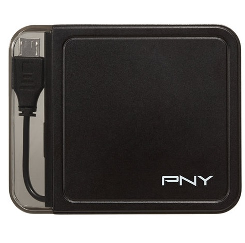 Power Bank (Cargador Portátil), 1 x Micro USB (M) (5V/1A), Capacidad 1500 mAh, Color Negro, PNY P-B-1500-M-K01-RB