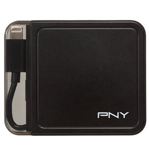Power Bank (Cargador Portátil), 1 x Lighting (M) (5V/1A), Capacidad 1500 mAh, Color Negro, PNY P-B-1500-L-K01-RB