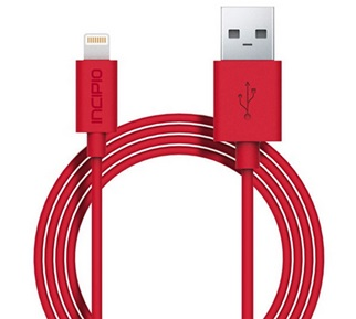 Cable Incipio Lightning a USB, carga y sincronización, color Rojo, 1 Metro / 840076164578