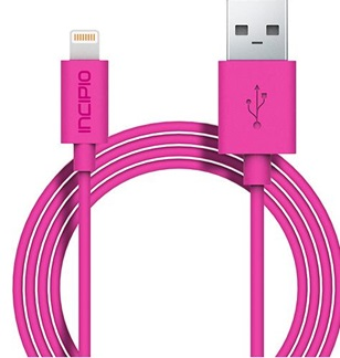 Cable Incipio Lightning a USB, carga y sincronización, color Rosa, 1 Metro / 840076164592