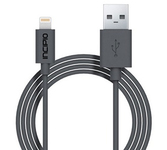 Cable Incipio Lightning a USB, carga y sincronización, color Gris, 1 Metro / 840076164615
