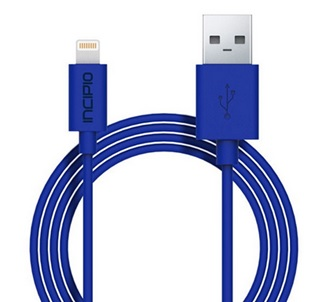 Cable Incipio Lightning a USB, carga y sincronización, color Azul, 1 Metro / 840076164622