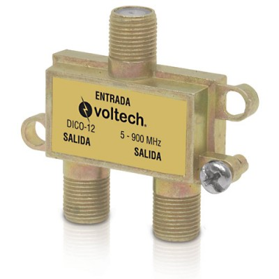 Divisor Coaxial VOLTECK, 1 Entrada / 2 Salidas, TRUPER DICO-12