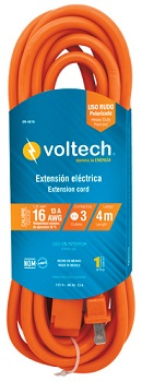 Extensión Eléctrica VOLTECK, Uso Rudo, Longitud 4 Metros, Calibre 16 AWG, TRUPER ER-4X16