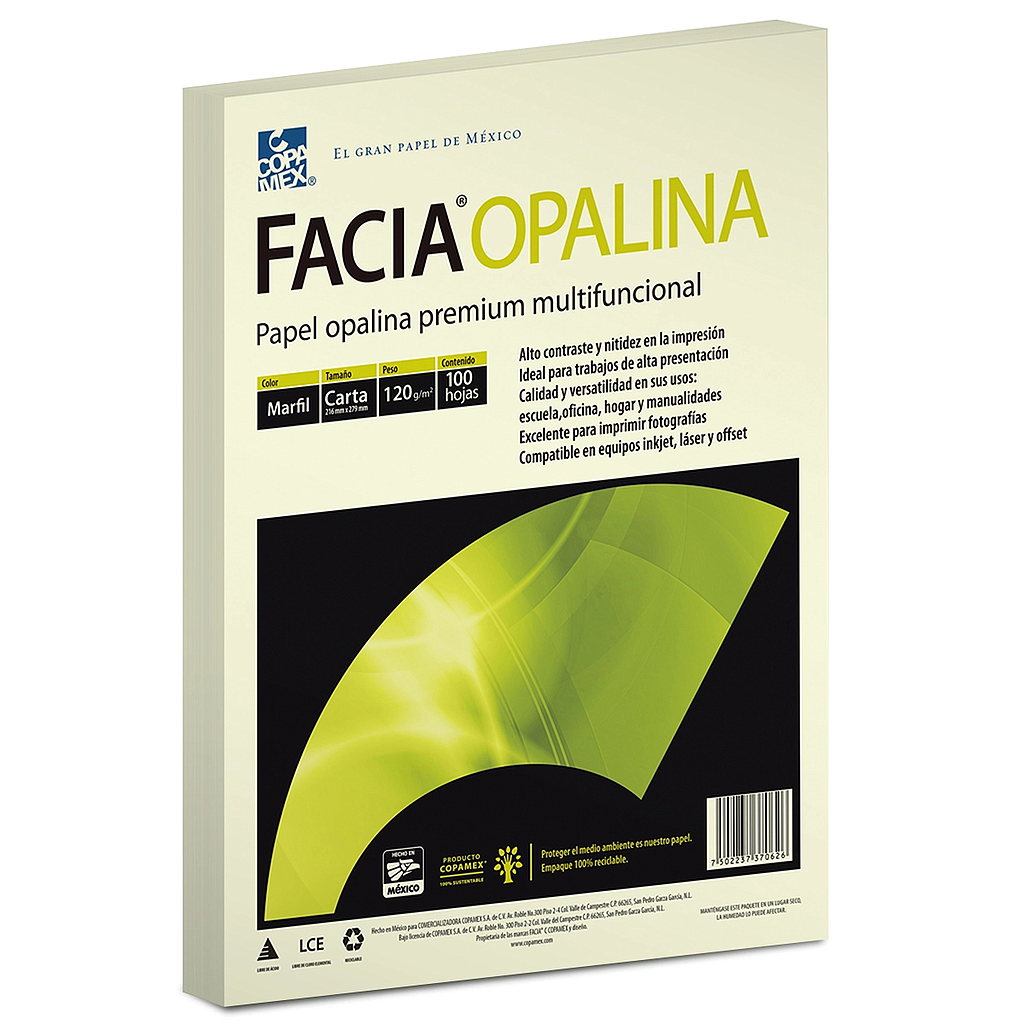Papel Opalina Carta Marfil c/100, 120gr