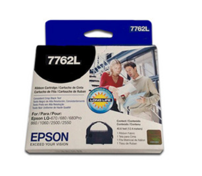 Cinta Negra, Matricial, 2,000,000 caracteres, (Equivalente S015016), EPSON 7762L