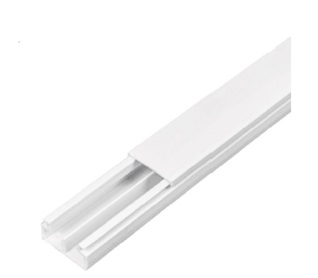 Canaleta de PVC VOLTECK, 2 Vías, Medidas 10 x 20 mm, Longitud 2 Metros, Con División, TRUPER CAN-1020D