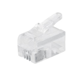 Conector RJ-09 VOLTECK, Transparente, 4 Contactos, 10 Piezas, TRUPER PLU4-09