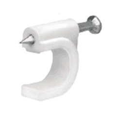 Grapa para Cable Redondo VOLTECK, Diámetro 10 mm, Color Blanco, 20 Piezas, Bolsa, TRUPER GCU-10B