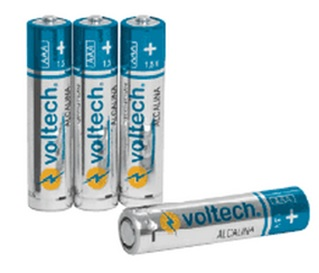 Pila Alcalina VOLTECK, Tamaño AAA, Voltaje 1.5 V, 4 Piezas, TRUPER AL-AAA