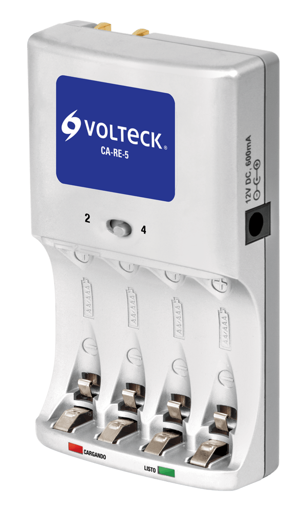 Cargador de Pilas VOLTECK, AA, AAA, TRUPER CA-RE-5