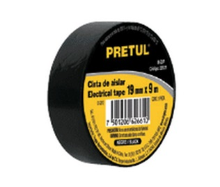 Cinta de Aislar PRETUL, # 22, Color Negro, 19 mm x 9 Metros, TRUPER M-22P