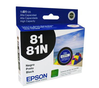 Cartucho de Tinta 81 Color Negro 11ml Rendimiento Aprox. 430 páginas, EPSON T081120-AL