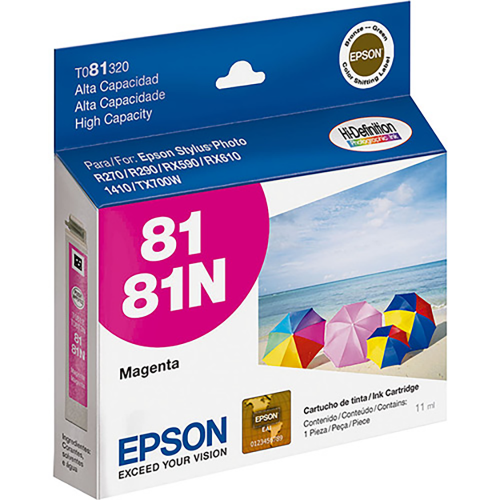 Cartucho de Tinta 81 Color Magenta 11ml Rendimiento Aprox. 430 páginas, EPSON T081320-AL
