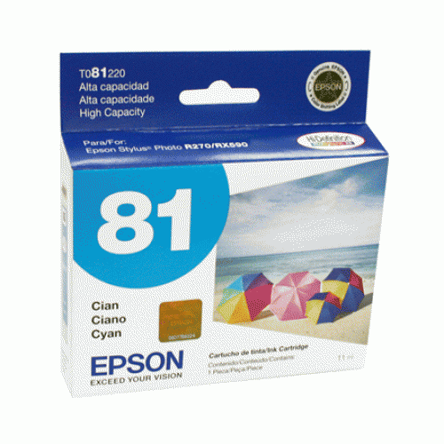 Cartucho de Tinta 81 Color Cian Claro 11ml Rendimiento Aprox. 430 páginas, EPSON T081520-AL