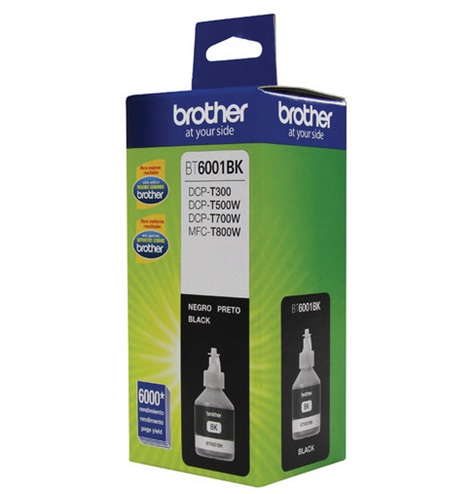 Botella de Tinta Original Modelo 6001, Color Negro, Rendimiento Aprox. 5,000 Páginas, BROTHER BT6001BK