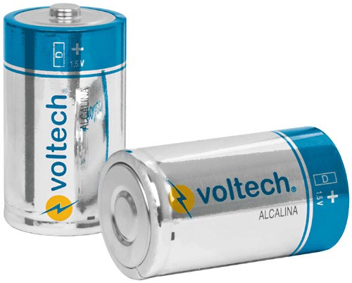 Pila Alcalina VOLTECK, Tamaño D, Voltaje 1.5 V, 2 Piezas, TRUPER AL-D