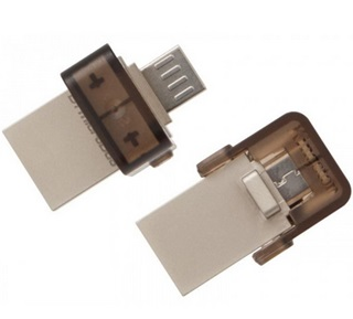 Memoria USB OTG (On-The-Go), Modelo DataTraveler microDuo, Capacidad 32GB, Color Marron, KINGSTON DTDUO/32GB