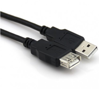 Cable Extensión USB 2.0 3 Metros de Macho Tipo A a Hembra Tipo A, Color Negro, VCOM CU202-B-3.0
