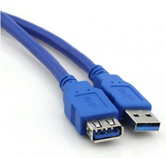 Cable Extensión USB 3.0 1.8 Metros de Macho Tipo A a Hembra Tipo A, Color Azul, VCOM CU302-1.8